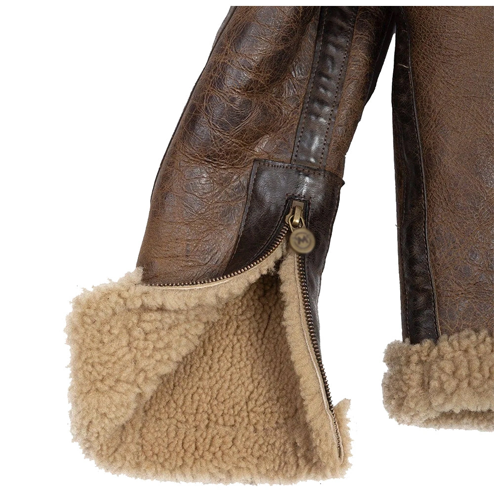 Arnie Winterheld: Kultige Shearling-Lederjacke für Männer. Unvergleichlicher Stil, maximale Wärme. Dein Winterabenteuer beginnt jetzt!